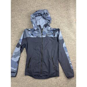 Nike Jacket Mens Small Navy Blue Camo Dri-FIT Hooded Full Zip Running Training